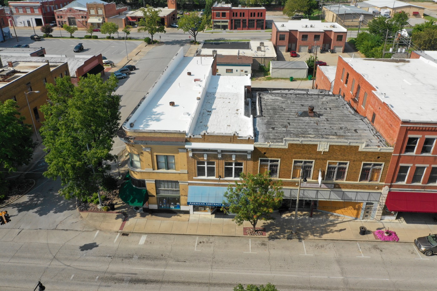 Westfall building roofs in downtown Sapulpa