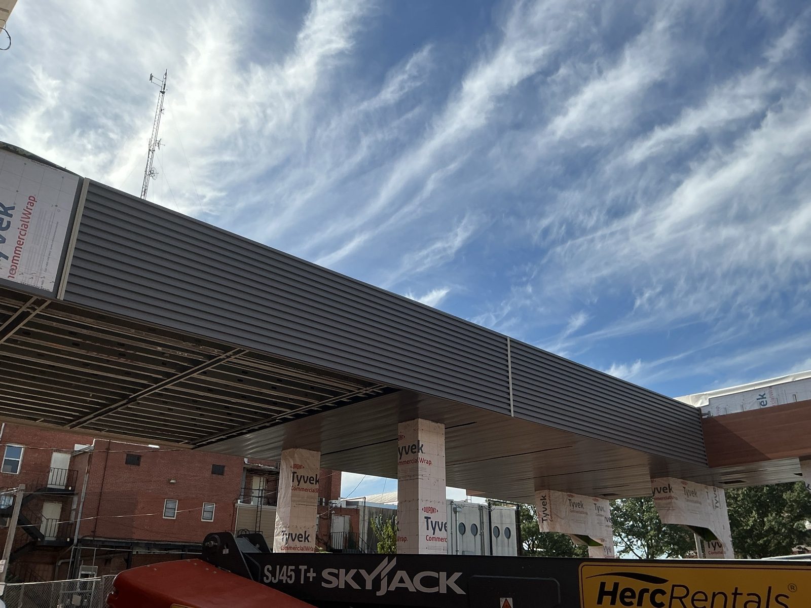 Ribbed metal panel canopy fascia